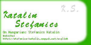 katalin stefanics business card